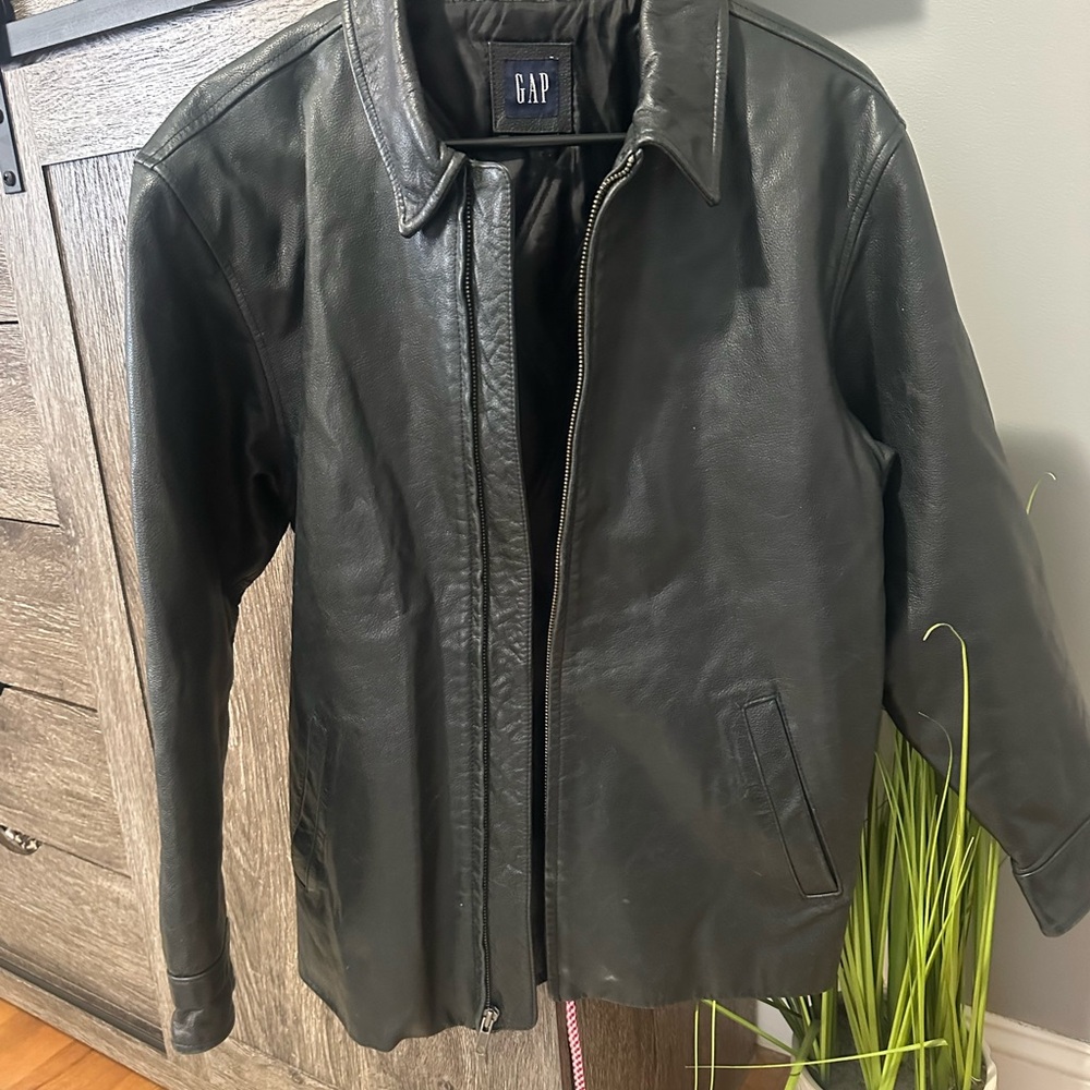 GAP Men's Black Leather Jacket